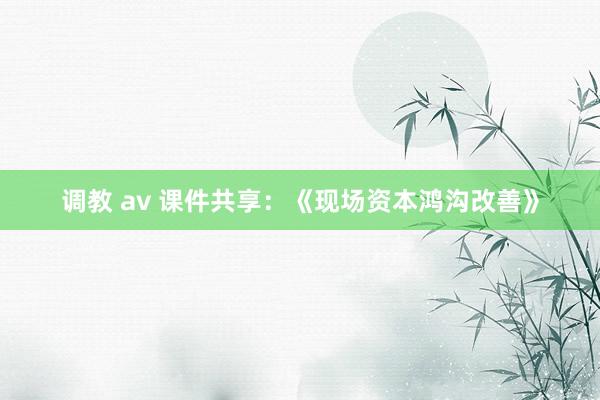 调教 av 课件共享：《现场资本鸿沟改善》