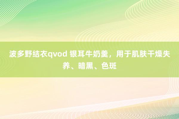 波多野结衣qvod 银耳牛奶羹，用于肌肤干燥失养、暗黑、色斑