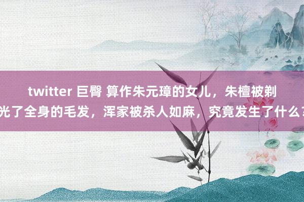 twitter 巨臀 算作朱元璋的女儿，朱檀被剃光了全身的毛发，浑家被杀人如麻，究竟发生了什么？